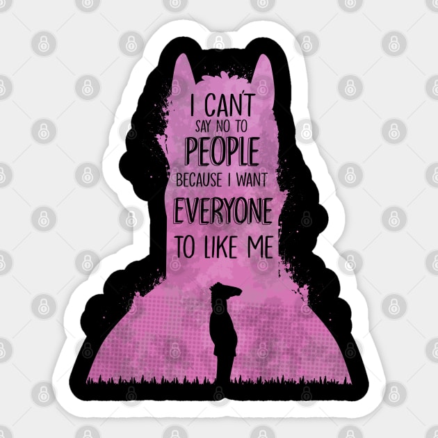 I Can't Say No To People Sticker by ShaharShapira